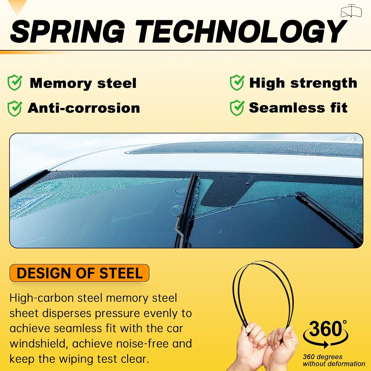 Thumbnail 4 de AUTOBOO 26" + 16" Wiper Blades Pack for Front Windshield