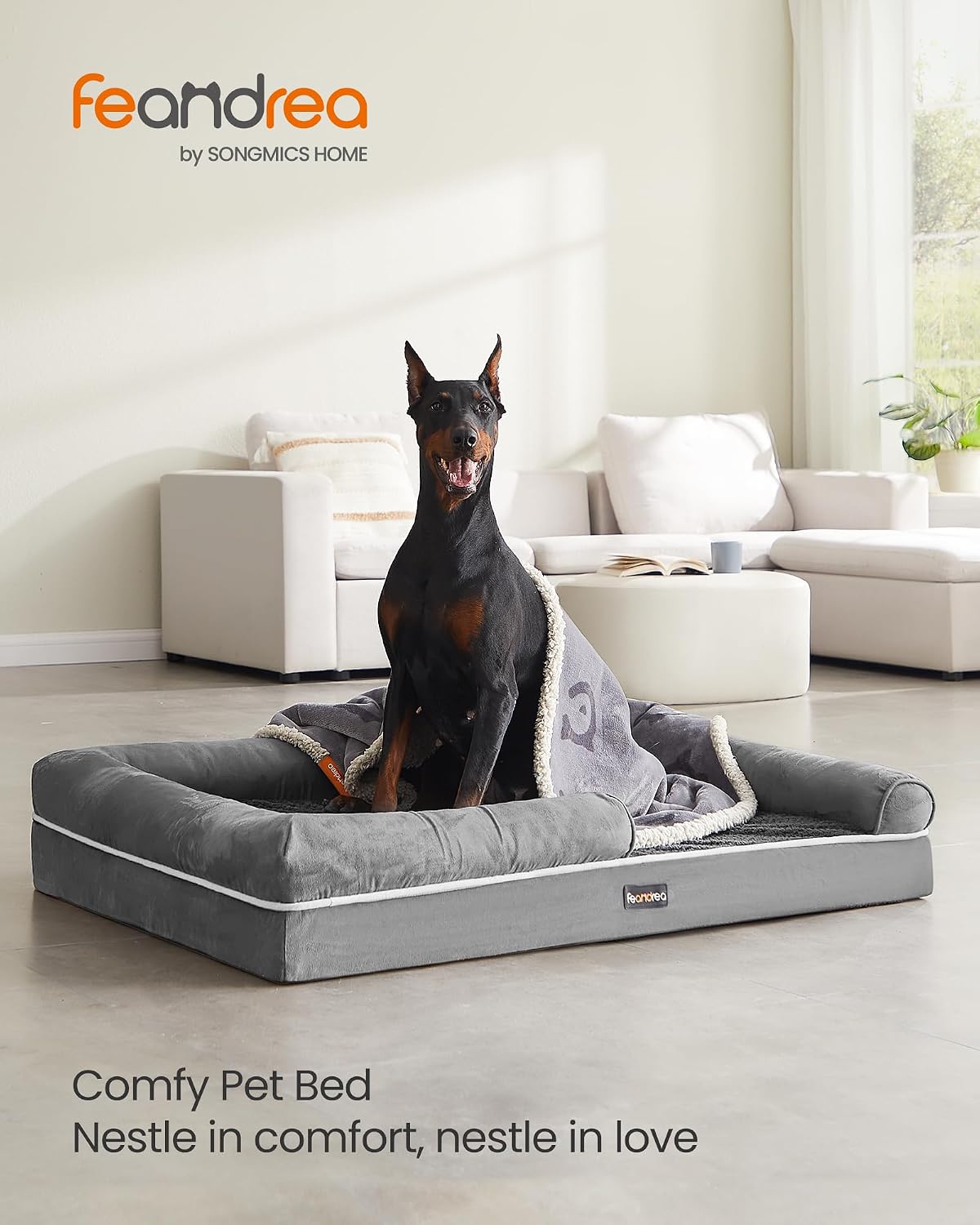 Detalle 2 de Feandrea Orthopedic Dog Bed 120 x 85 cm