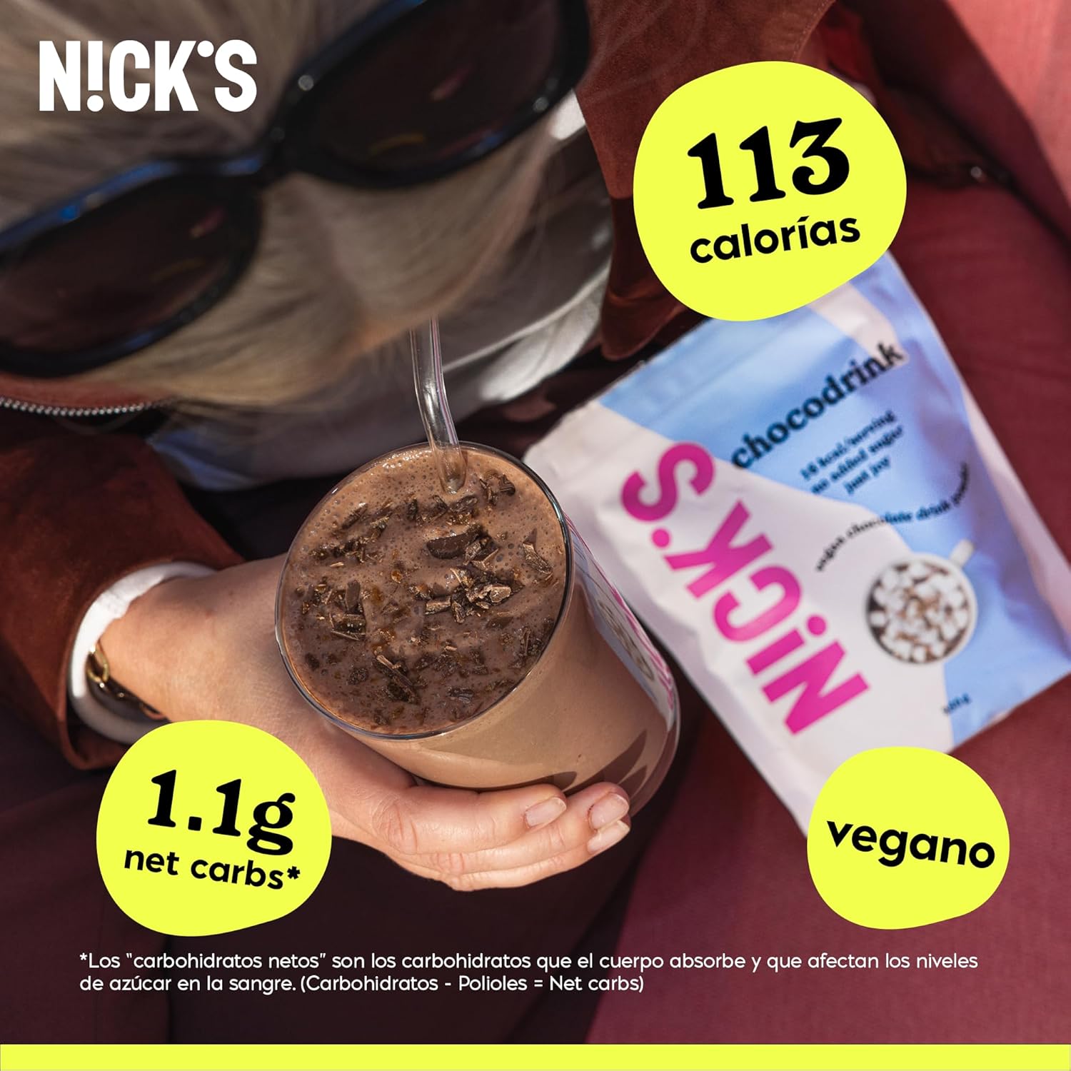 Thumbnail 2 de NICKS Chocolate drink 2x250g chocolate caliente sin azúcar