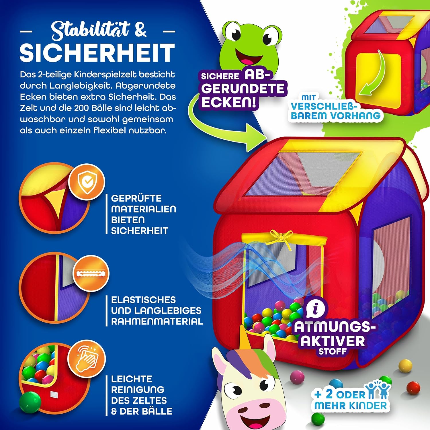 Thumbnail 4 de KIDUKU KZ-007 kinderspeeltent met ballenbak, 200 ballen en opbergtas