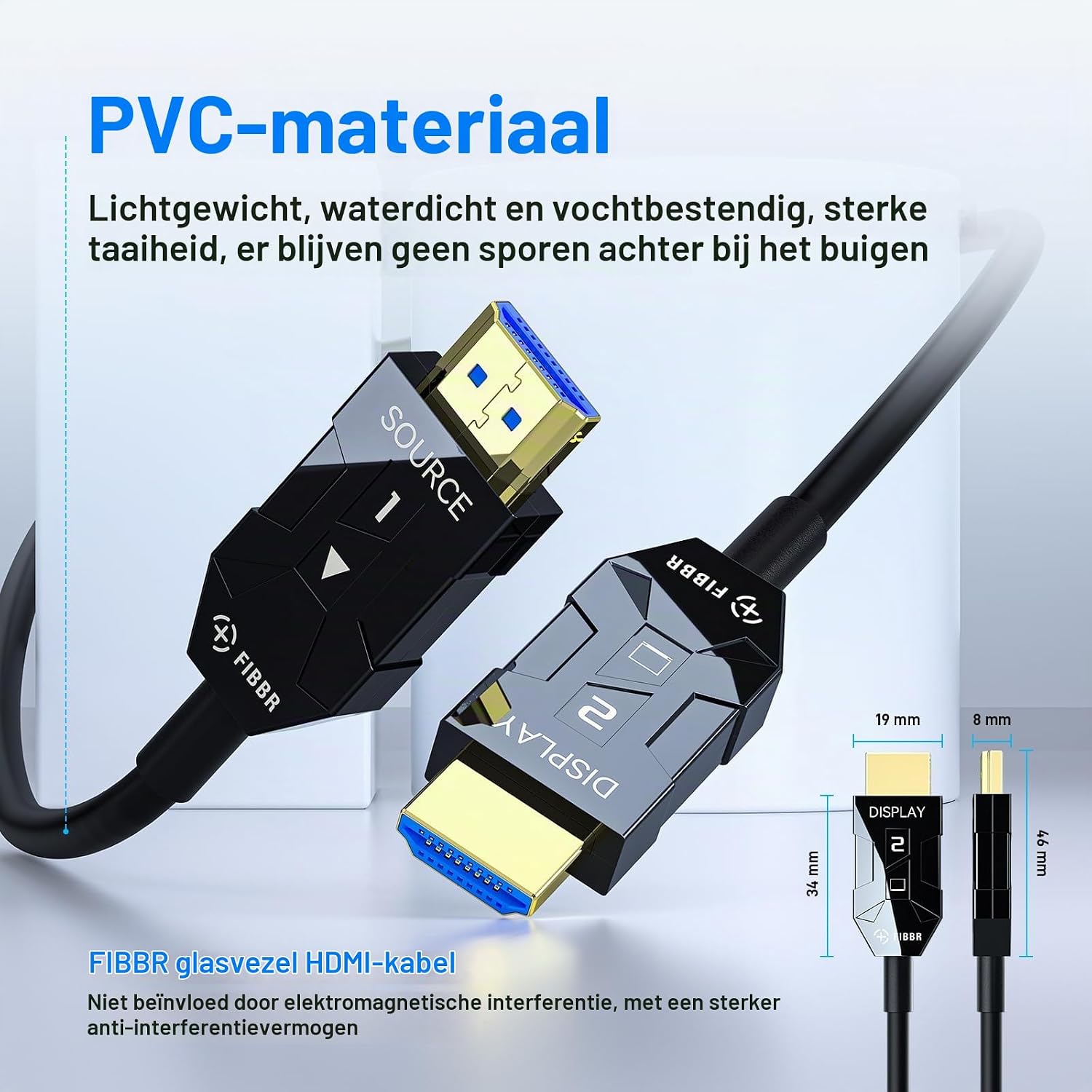 Thumbnail 2 de FIBBR F1-HDMI HDMI 2.1-glasvezelkabel van 6 m, 48 Gbps en 8K