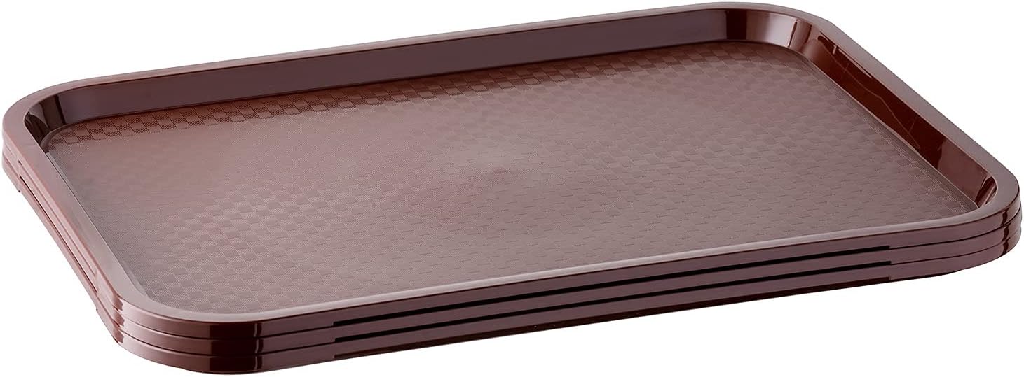 Detalle de APS 542 snabbmatsbricka i polypropen, brun, stapelbar och diskmaskinssäker