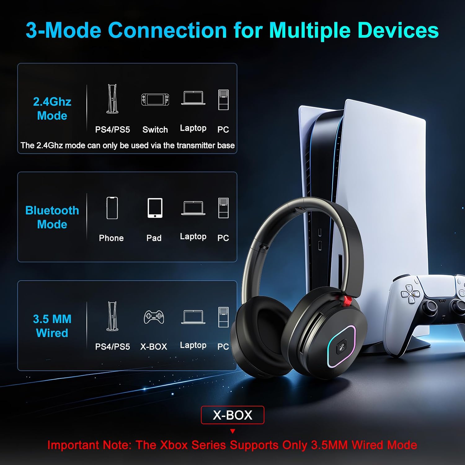 Thumbnail 1 de Earbay wireless gaming headset, Bluetooth 6.0