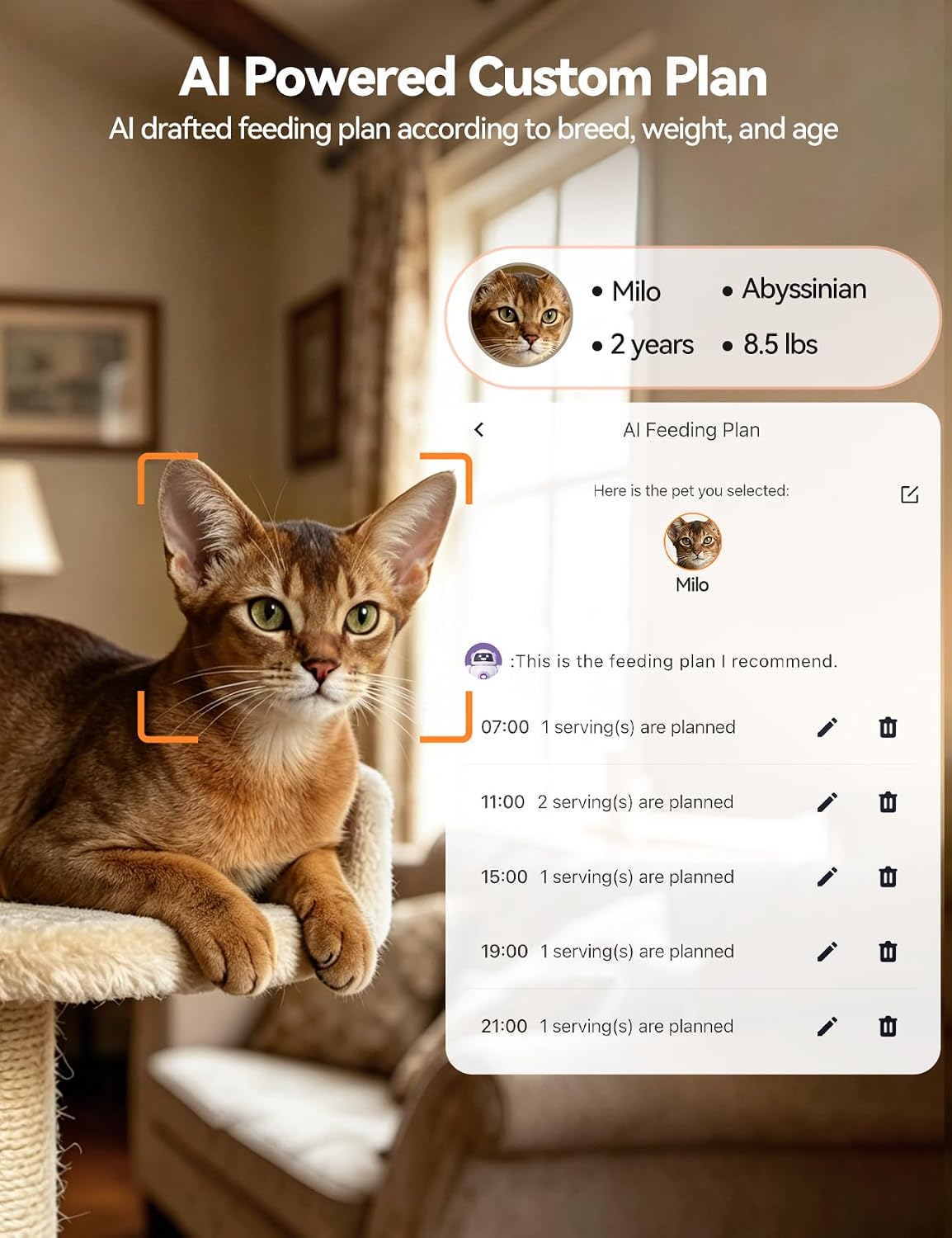Thumbnail 6 de FEELNEEDY Automatic Cat Feeder with Camera and 2K 360° View
