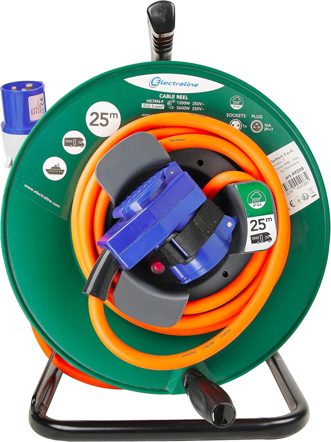 Detalle 2 de Electraline Kabeltrommel 49208 IP44 25 m