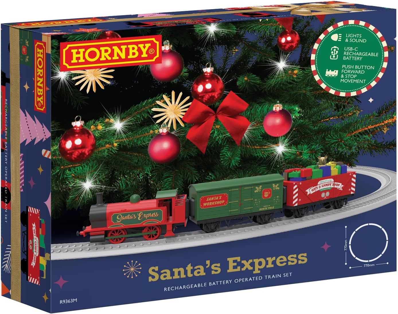 Detalle de Set di Treni a Batteria Ricaricabile Hornby R9363M Santa's Express