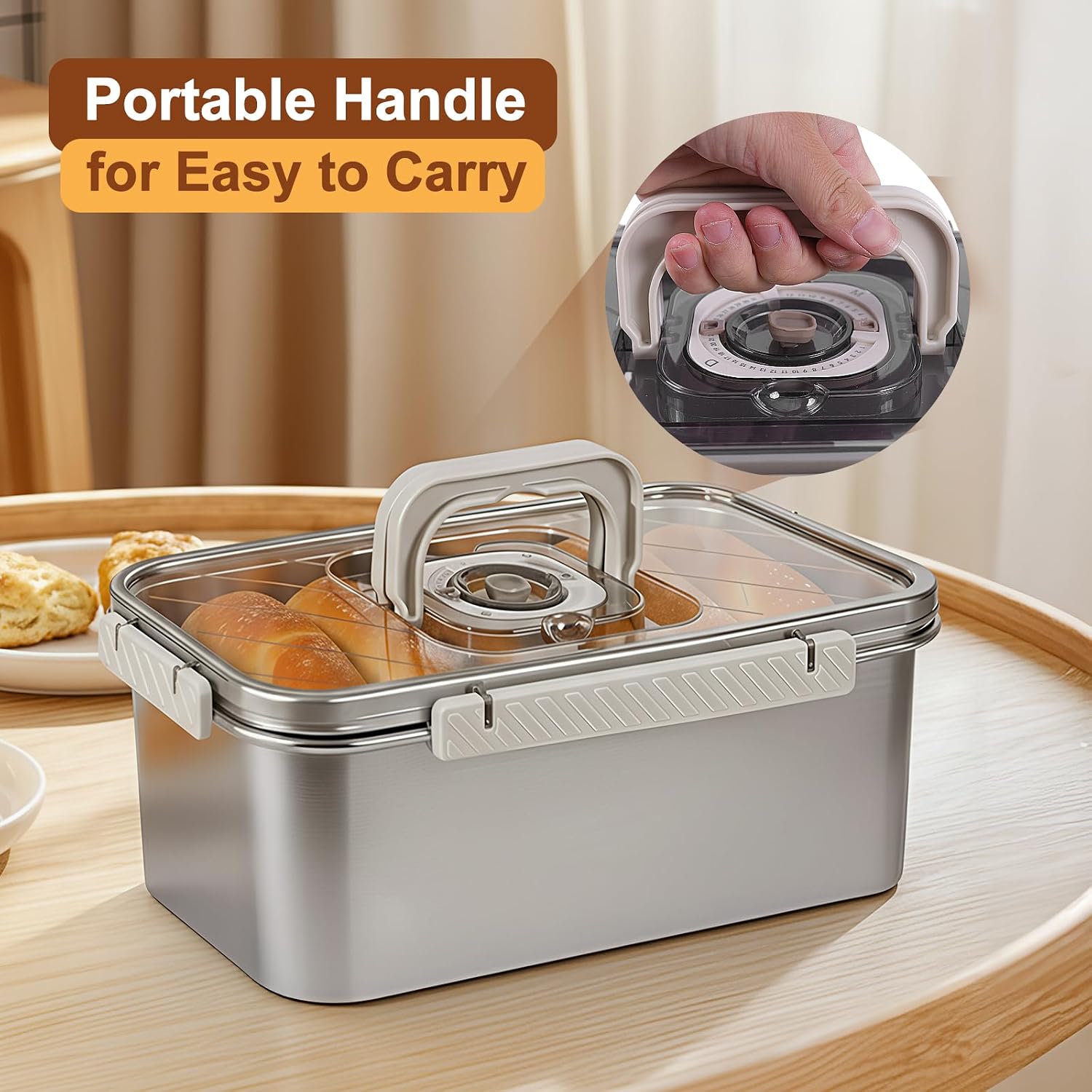 Thumbnail 4 de Gifhomfix Stainless Steel Bread Box