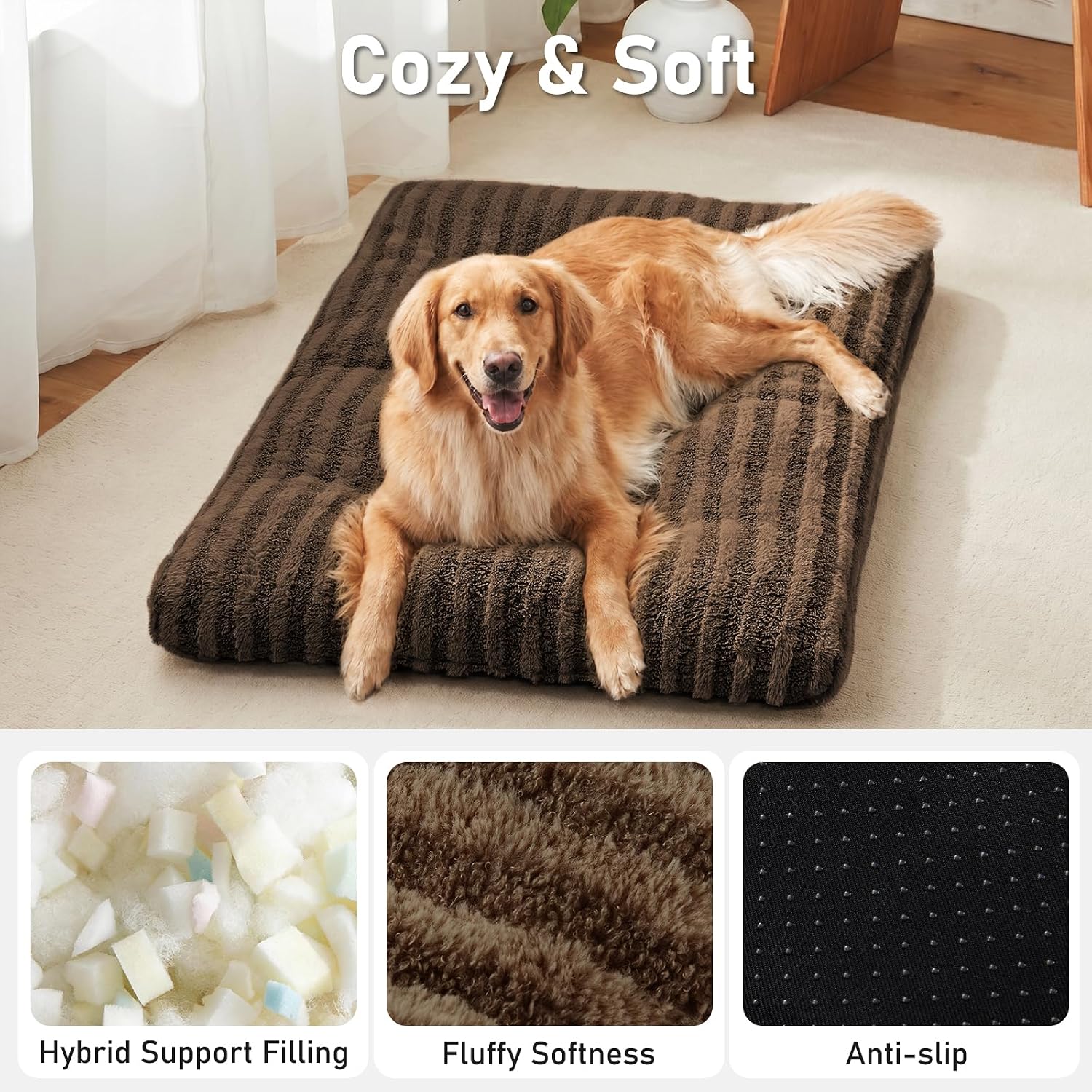 Thumbnail 1 de FURTIME Dog bed XXL Washable Dog Bed, 47 x 29-Inch Plush Crate Mat