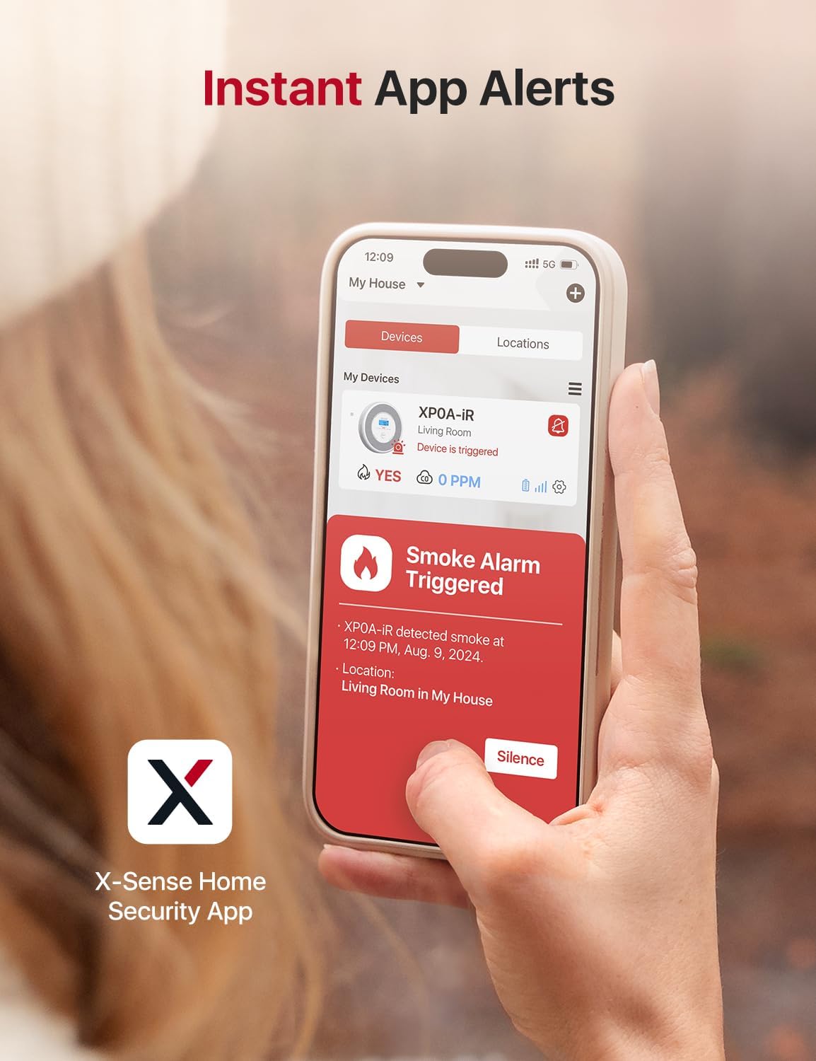 Thumbnail 3 de X-Sense XP0A-iR Wi‑Fi Combination Smoke and Carbon Monoxide Alarm (English Voice Alerts) – 2‑Pack