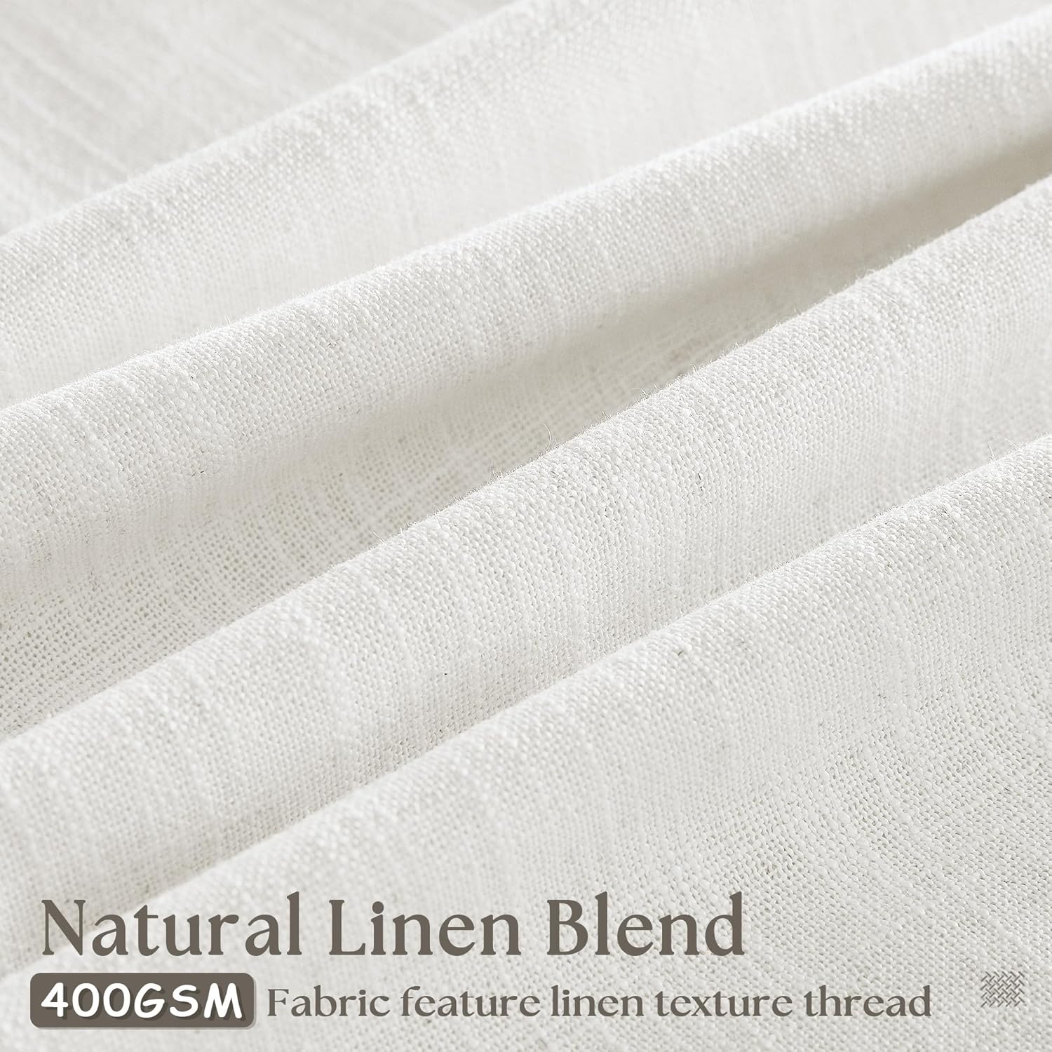 Thumbnail 2 de Textured Linen Pleated Curtains 108 in, 2 Panels 🪟