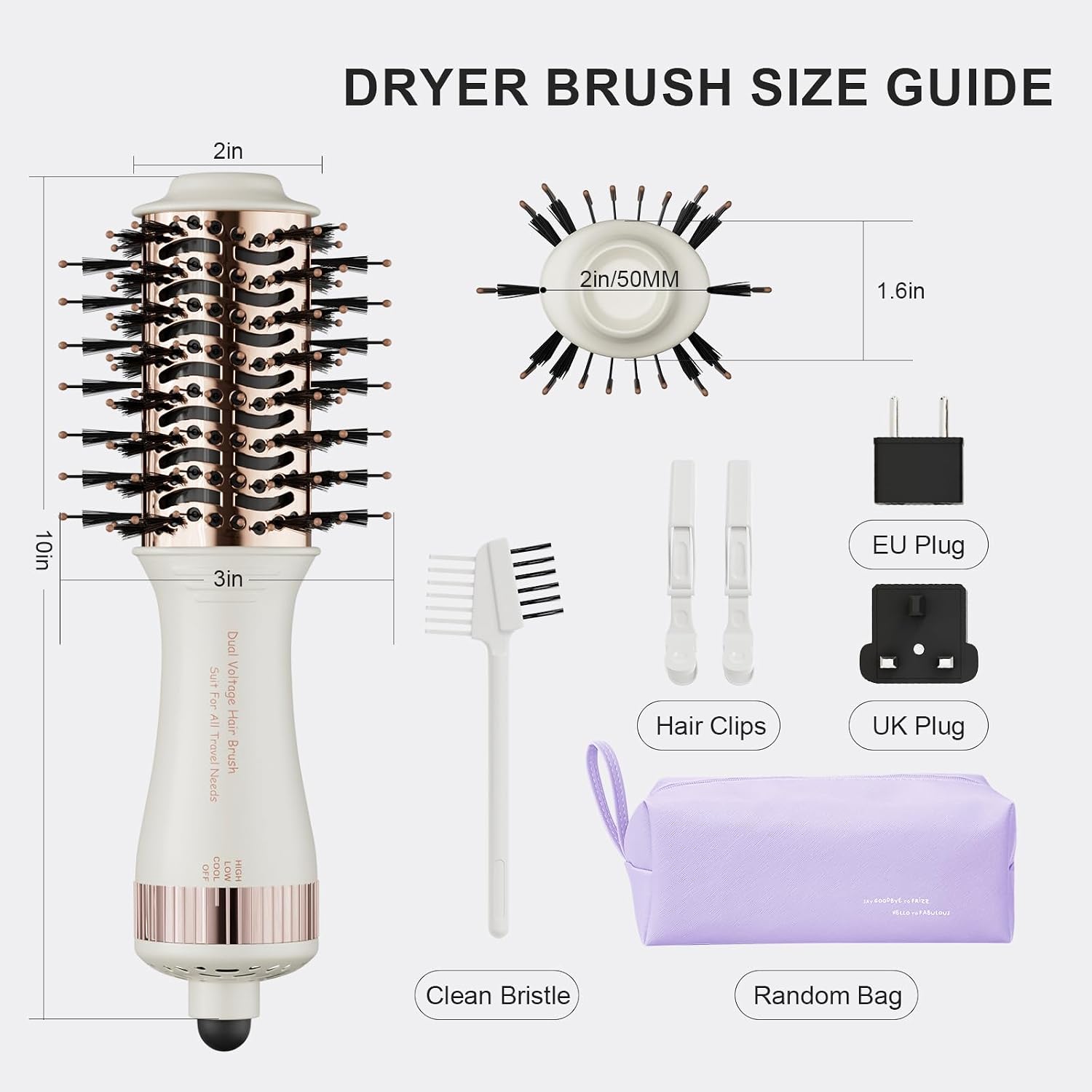 Thumbnail 4 de 4-in-1 Travel Dual Voltage Hair Dryer Brush