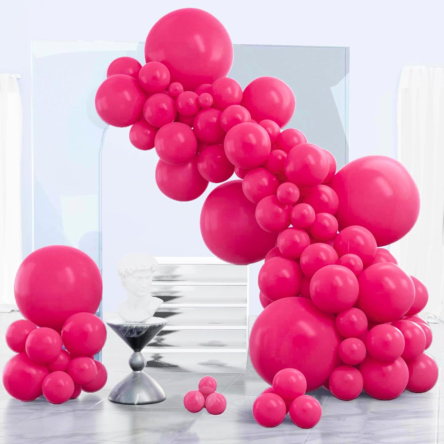 Detalle de PartyWoo Hot Pink Balloons 140 pcs 18-5 in garland kit ๐