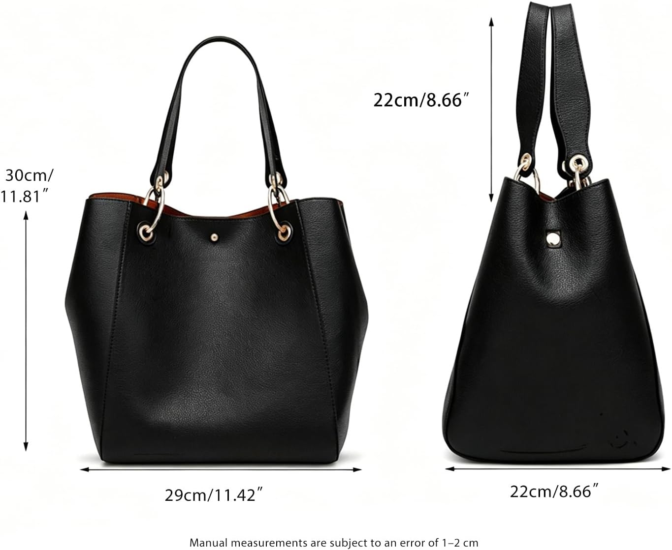 Thumbnail 3 de PU leather tote bag 35 x 31.4 x 22 cm