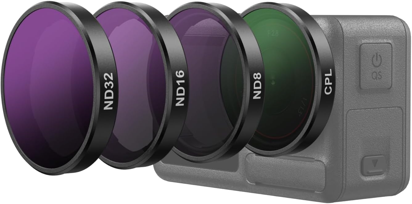 Detalle de TELESIN Kamera Lens Filter Set für DJI Osmo Action 5 Pro 4er-Pack