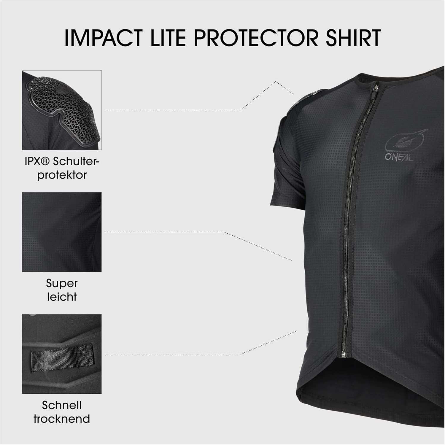 Thumbnail 2 de O'NEAL Maglia Protettiva Impact Lite Nera L: protezione leggera e traspirante per moto e auto