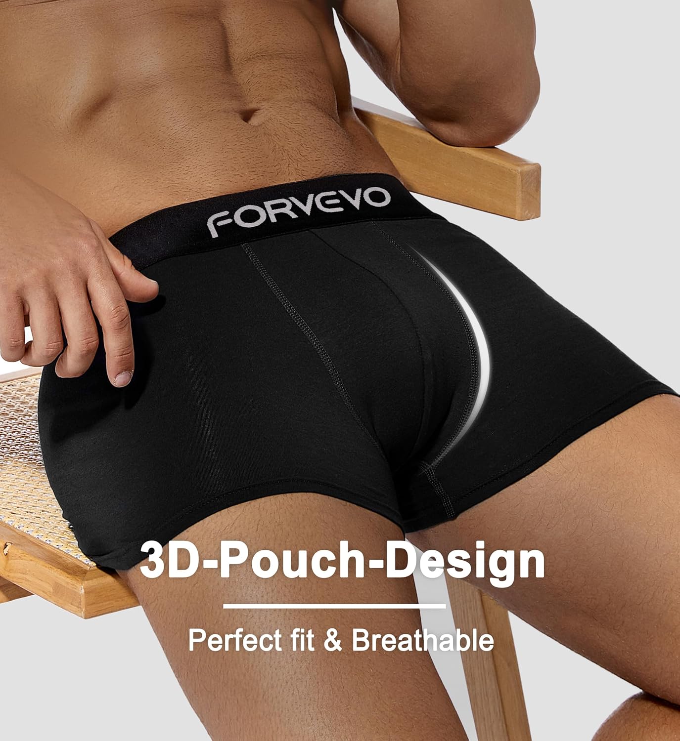 Detalle 2 de FORVEVO 12er Pack Herren-Boxershorts aus Baumwolle (S–4XL) – atmungsaktiv, ohne juckende Etiketten