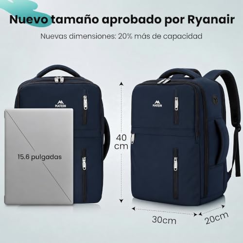 Thumbnail 3 de MATEIN Mochila de viaje 40 × 30 × 20 cm, 24 L y bolsillo para portátil de 15,6”