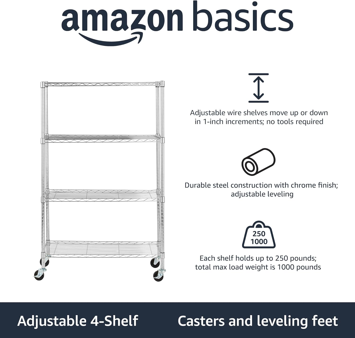 Thumbnail 2 de Amazon Basics 4-Shelf 36" Storage Shelving