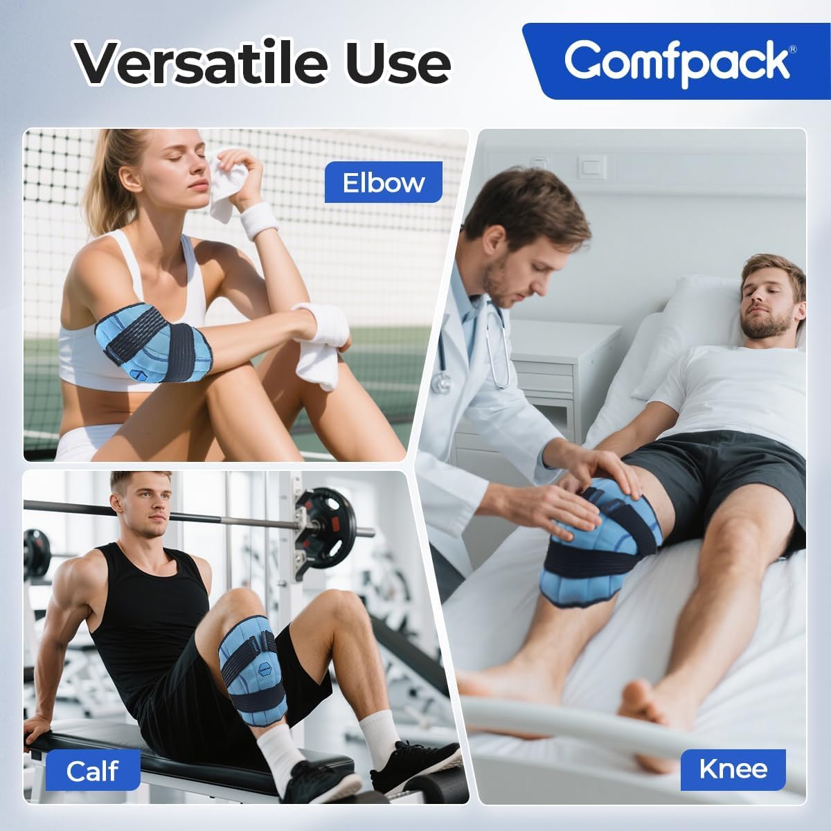 Thumbnail 5 de Comfpack Knee Ice Pack Wrap, 23" × 10.3", Cold Therapy and Compression