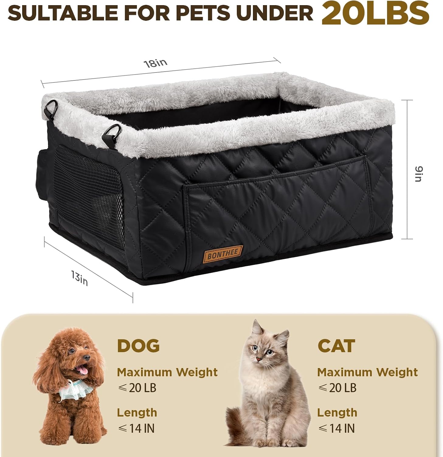 Detalle 2 de Dog Booster Car Seat for Small Dogs