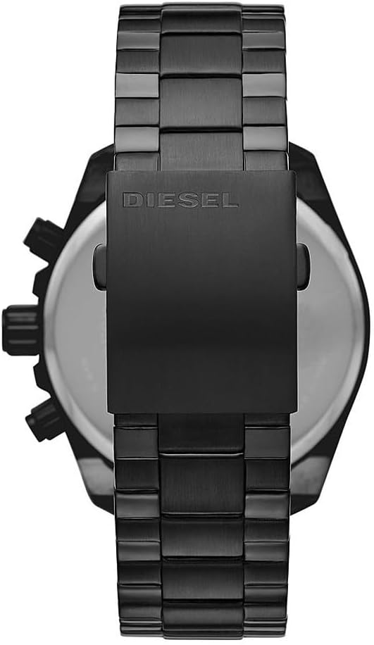 Detalle de Diesel MS9 Herren-Uhr – Chronograph, 48 mm, rundes Edelstahlgehäuse, Zifferblatt in Schwarz