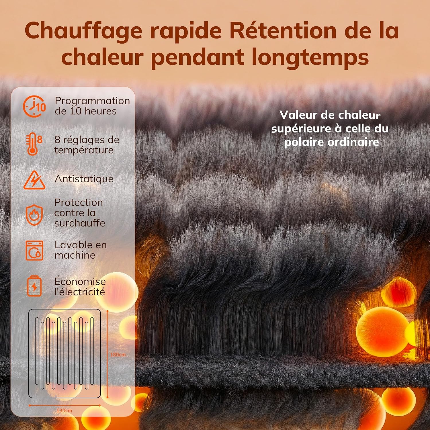 Detalle de Couverture chauffante Keenstone 10 h