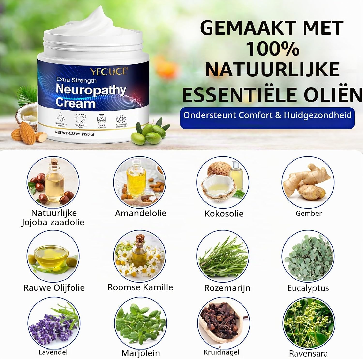 Detalle 2 de LEISGOTO neuropathiecrème met aloë vera, sheaboter en vitamine E, 120 g