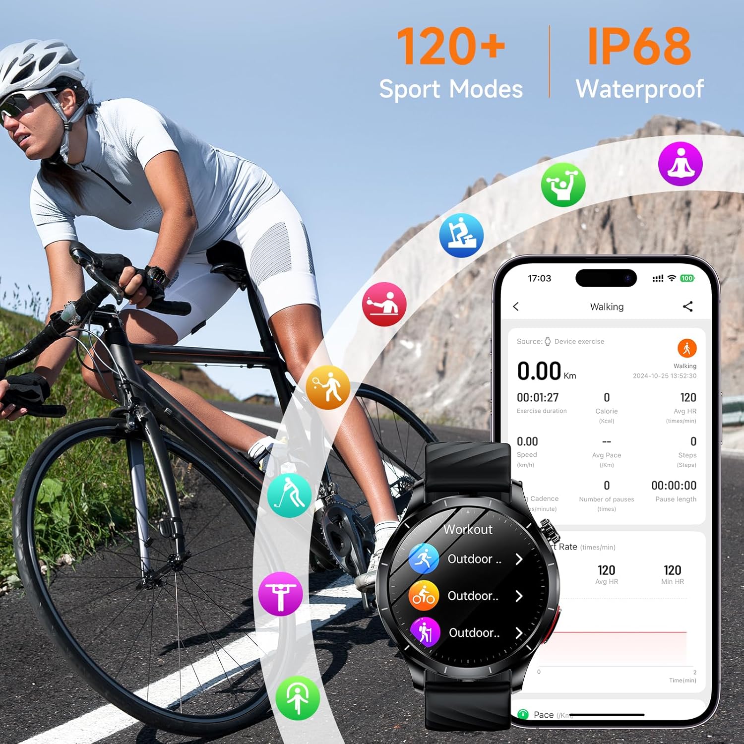 Thumbnail 5 de 2026 Men’s Smart Watch with Blood Pressure, ECG, AMOLED Display and Bluetooth Calling