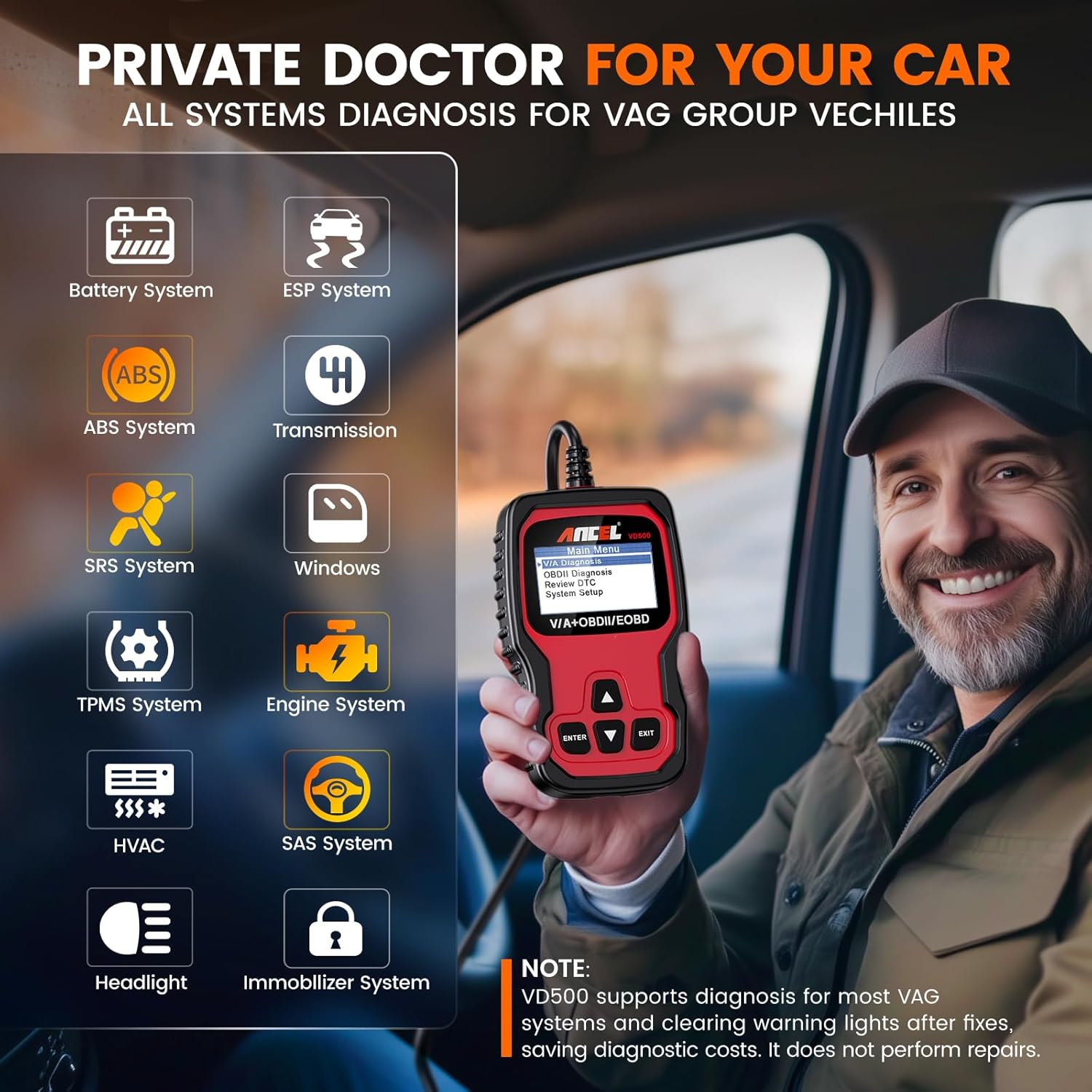 Detalle 2 de ANCEL VD500 OBD2 Diagnosegerät 16 Pin