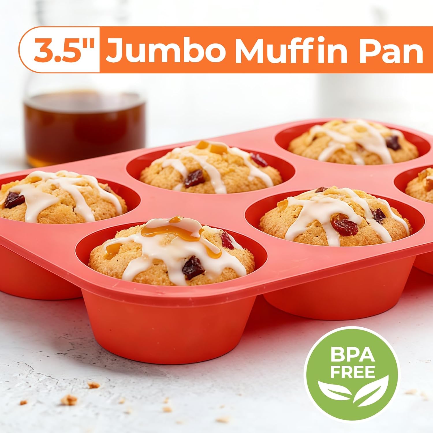 Detalle de CAKETIME 3875 Jumbo Silicone Muffin Pan, 6-Cup, 3.5-Inch