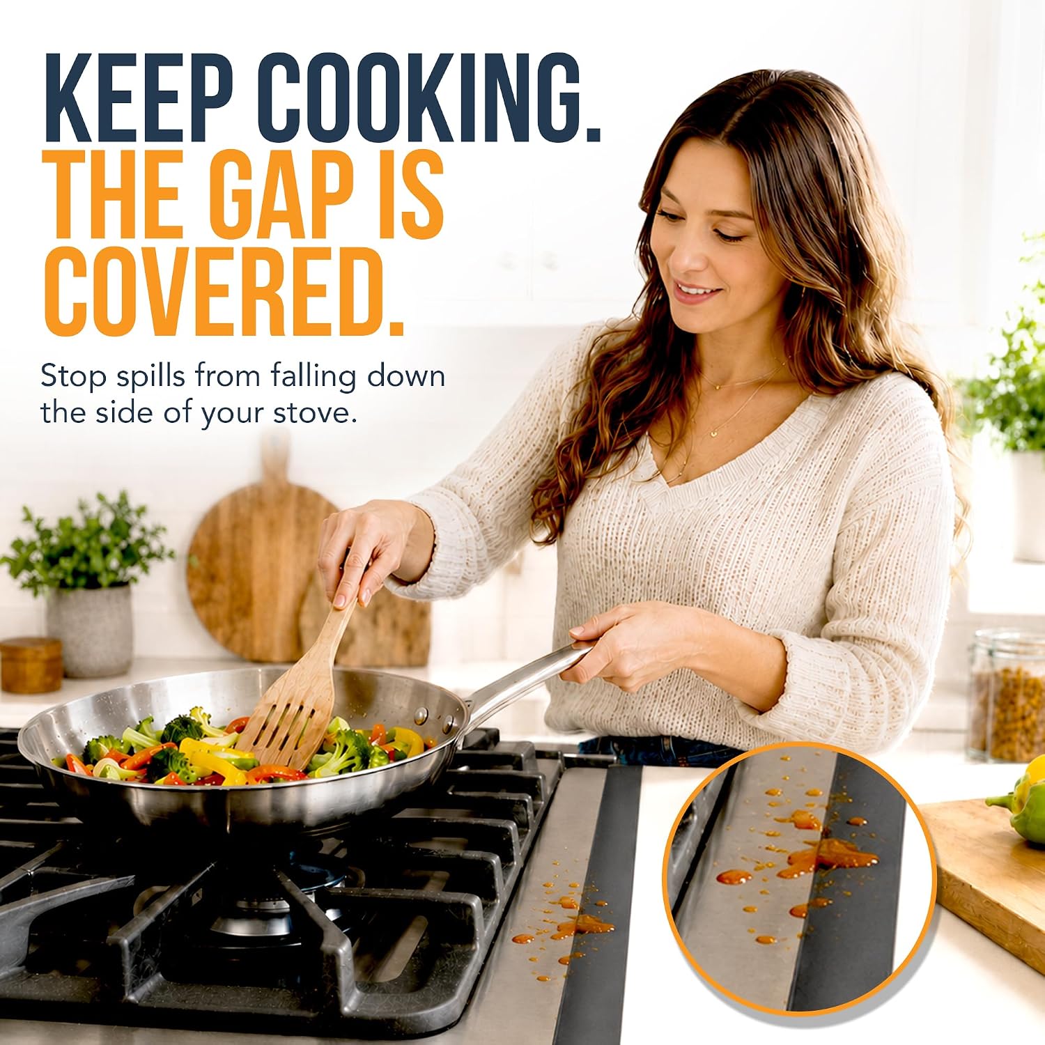 Thumbnail 4 de Linda’s Essentials Silicone Stove Gap Covers (2 Pack) – 25 Inches, Black