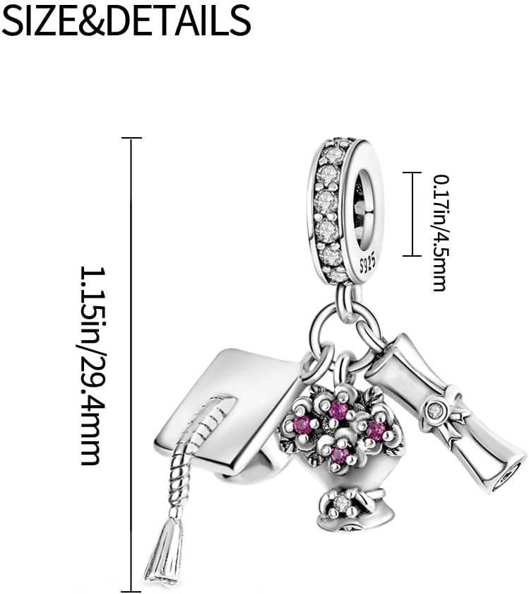 Thumbnail 4 de KUNVONIC Charm Anhänger aus 925 Sterling Silber für Armband & Halskette (Z2) – passend für europäische Charms