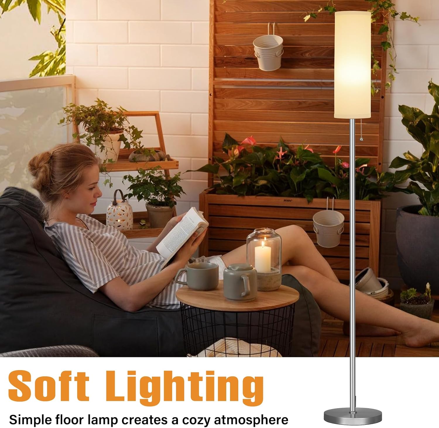 Thumbnail 5 de Aooshine grey floor lamp, 64 inch standing lamp