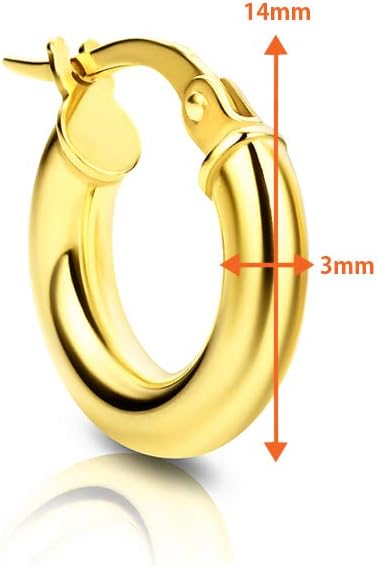 Detalle de Orovi Boucles d’oreilles créoles en or jaune 375 (9 carats) – 0,95 g – pour femme