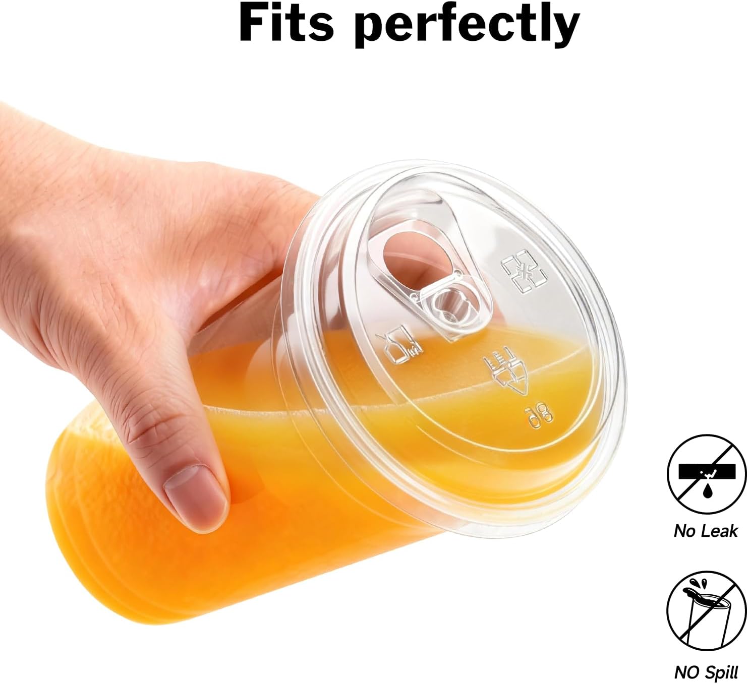 Detalle de Clear Plastic Cups with Lids, 20 oz