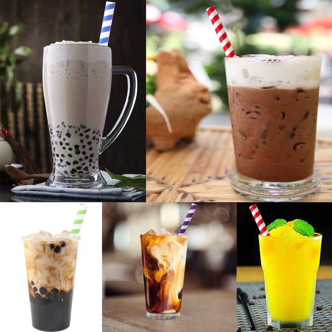 Thumbnail 5 de Morneve BXBQ20190519001 Paper Boba Straws, 0.5-inch Wide, 50 Pack