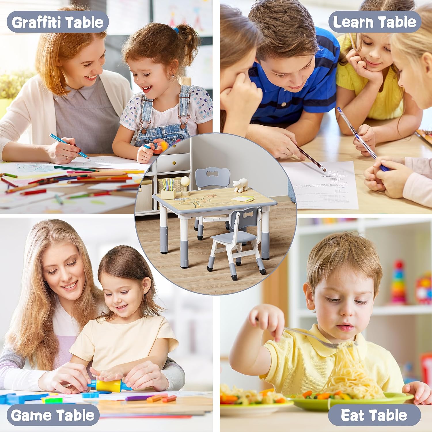 Thumbnail 6 de Brelley Adjustable Kids' Table and Chair Set, 31.5-Inch
