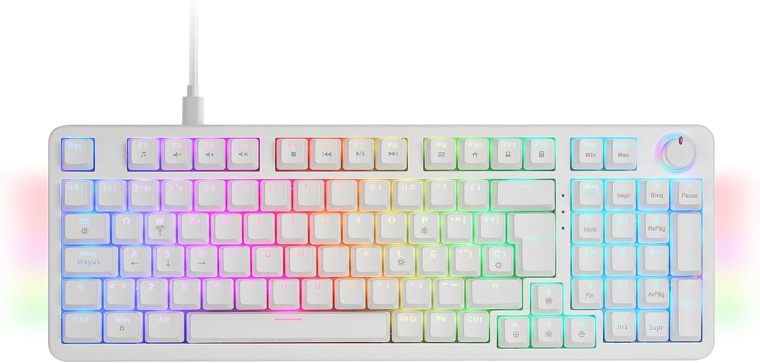 Detalle de Mars Gaming MKPRO Teclado mecánico completo RGB, switch silent