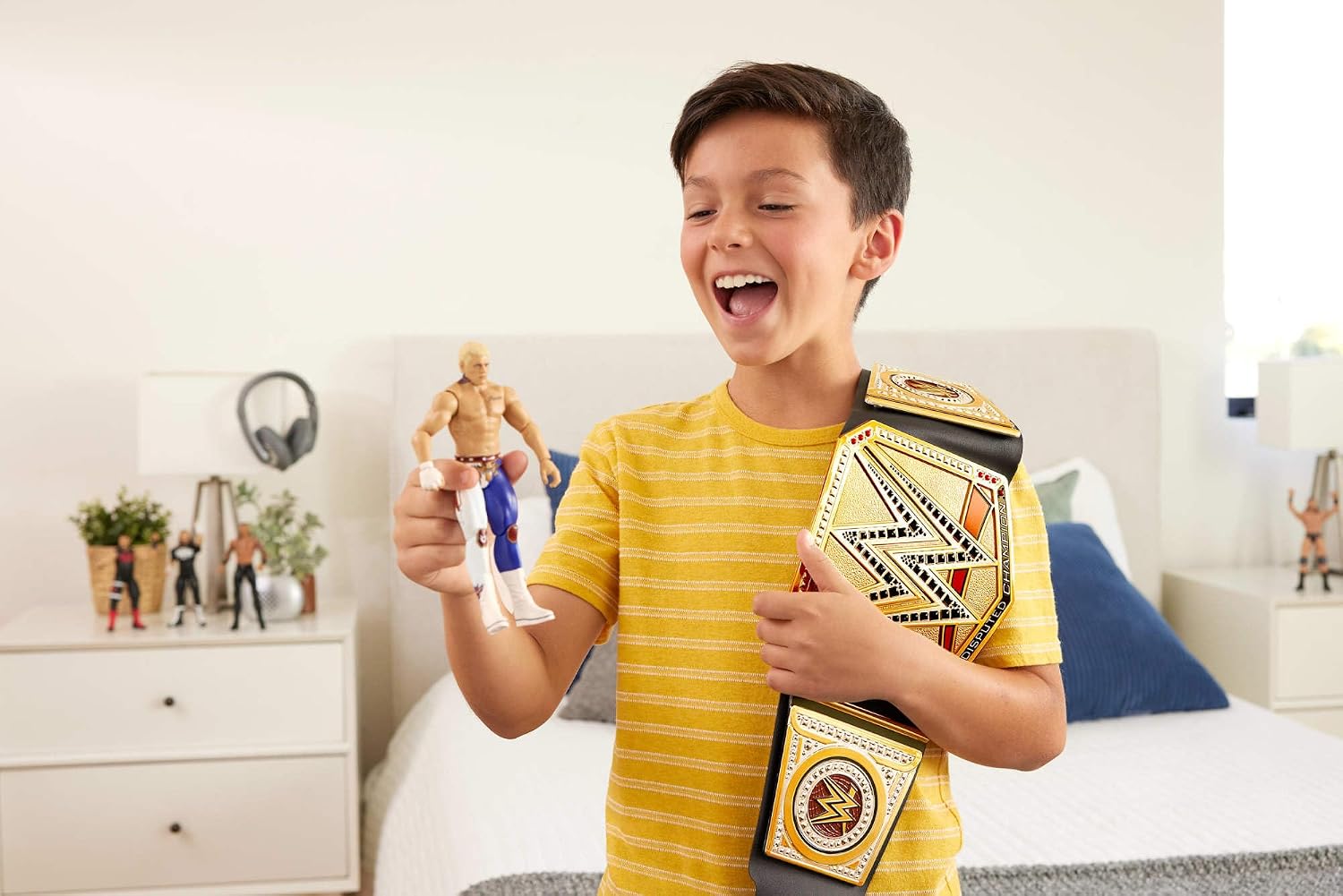 Thumbnail 2 de Mattel WWE HYF18 cintura del World Heavyweight Championship in oro (91+ cm)