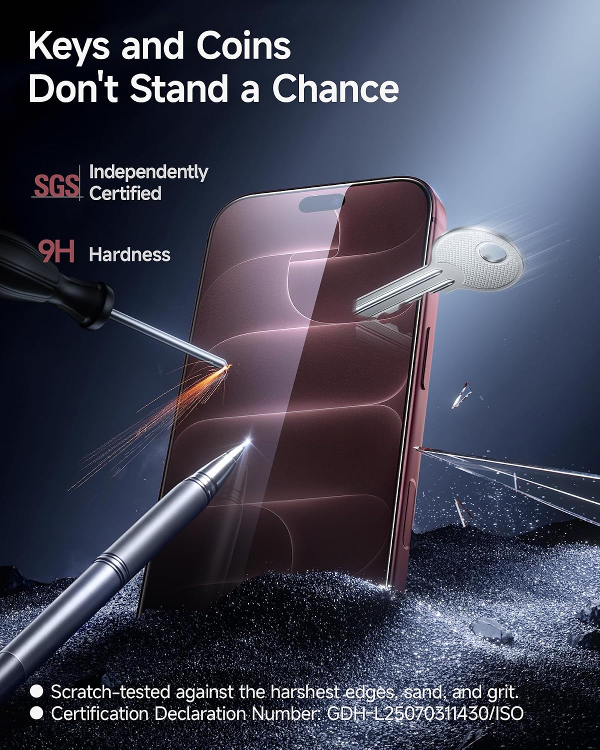 Detalle 1 de SMARTDEVIL for iPhone 18 Pro Max Screen Protector, 2-Pack Tempered Glass