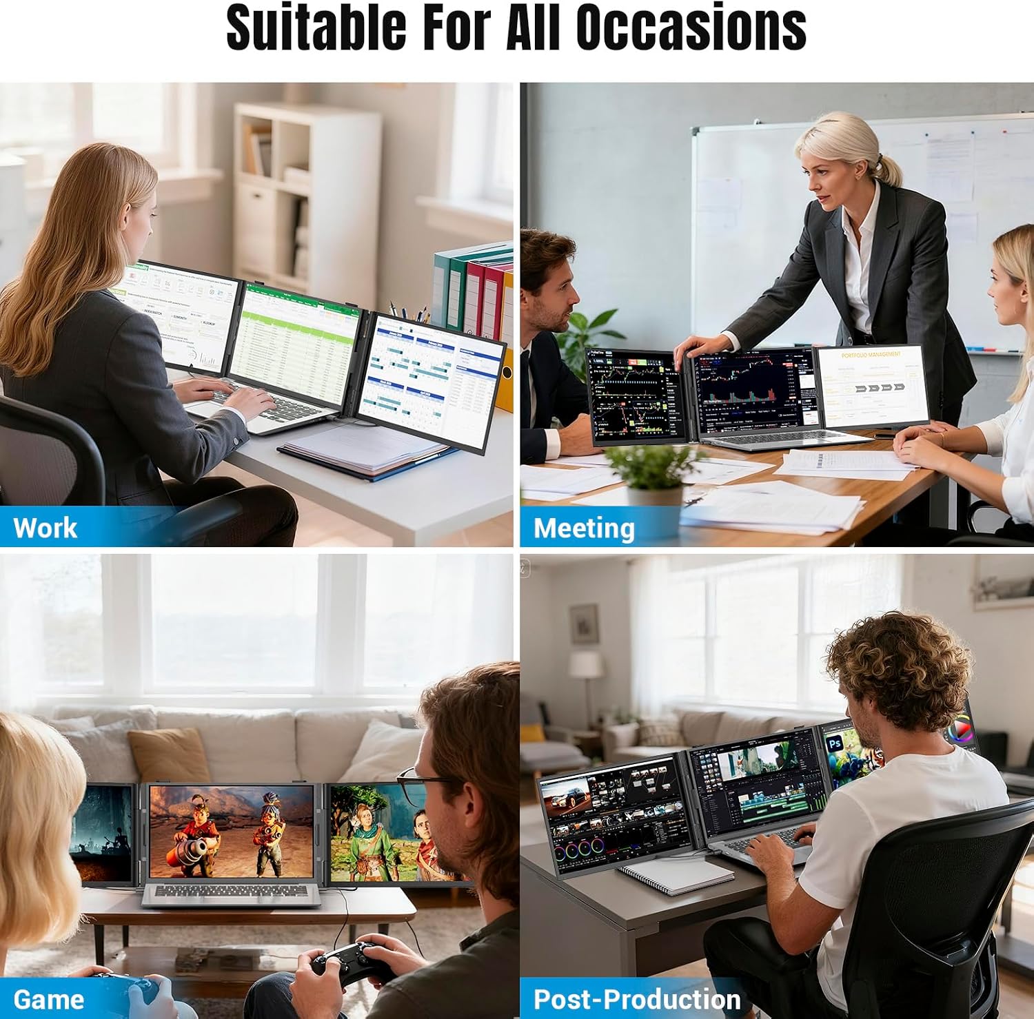 Thumbnail 6 de Ultra-dünner Portable Monitor 14” – Triple Laptop Bildschirm Extender, 1080p IPS