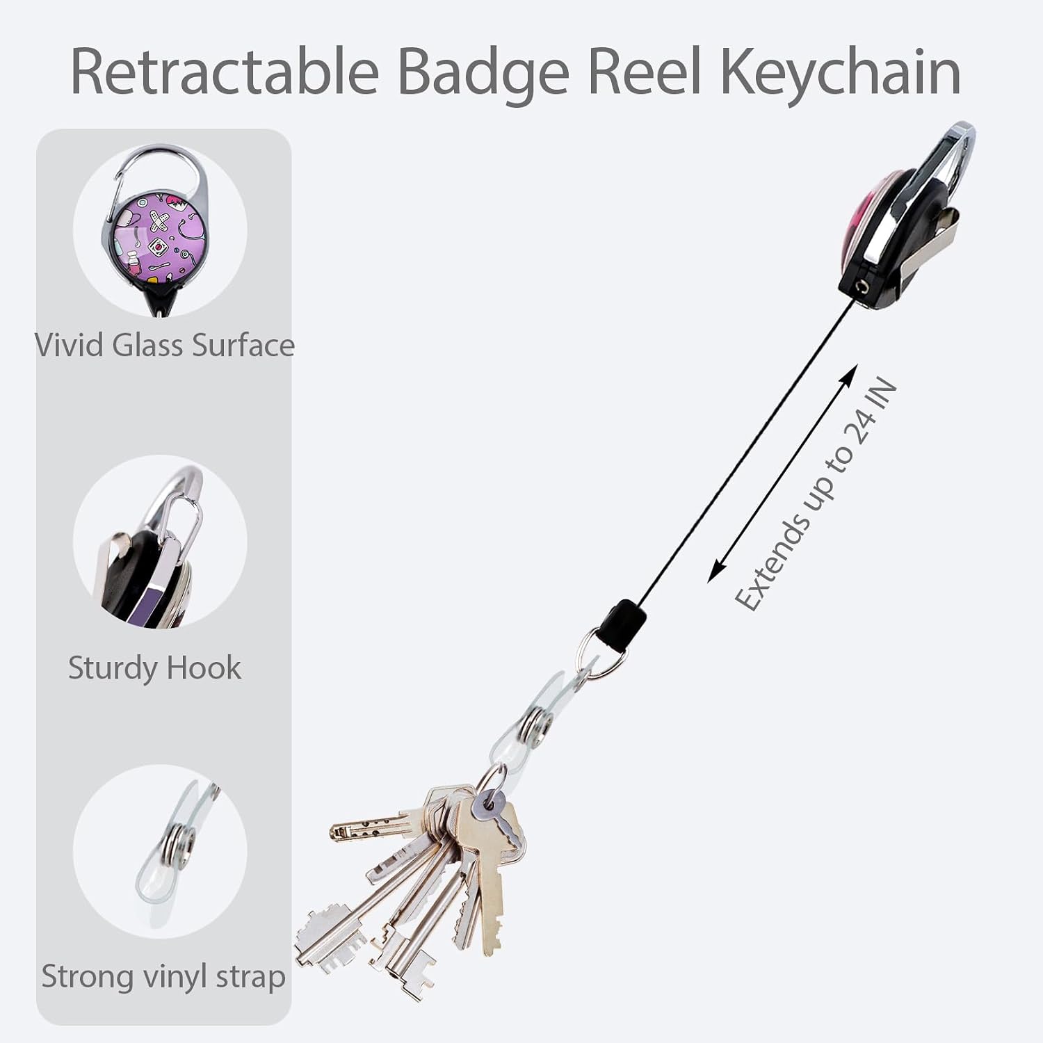 Thumbnail 1 de Retractable ID Badge Holder with 29-Inch Cord