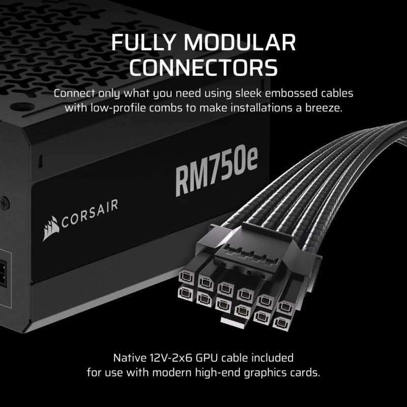 Thumbnail 1 de Corsair RM750e Fuente ATX 750W, 80 Plus Gold