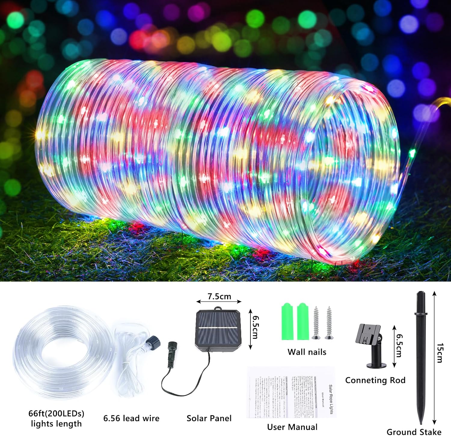 Detalle 1 de Solar Rope Lights 132ft