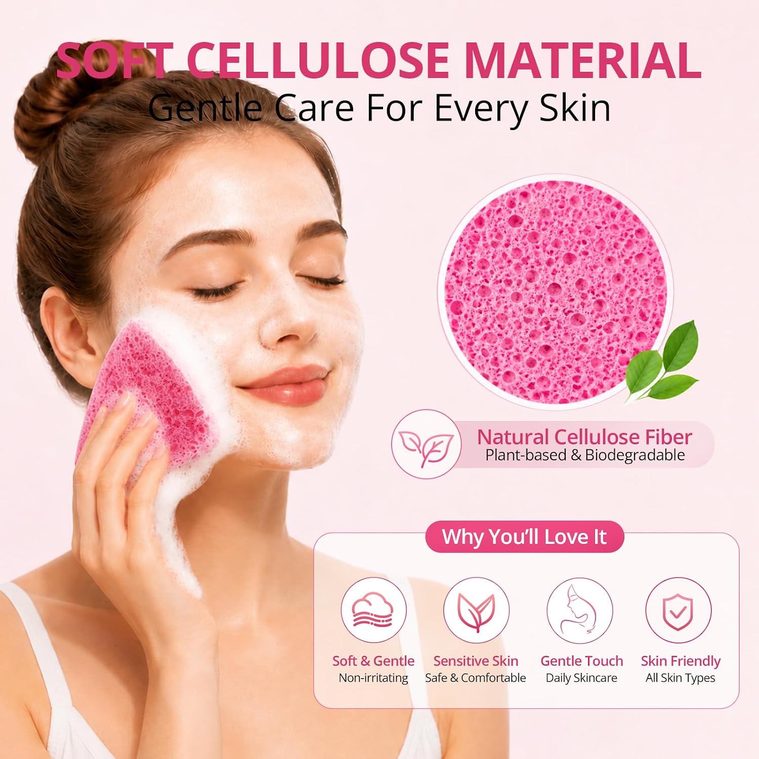 Detalle 2 de MoopBrushee Facial Sponges, Cellulose