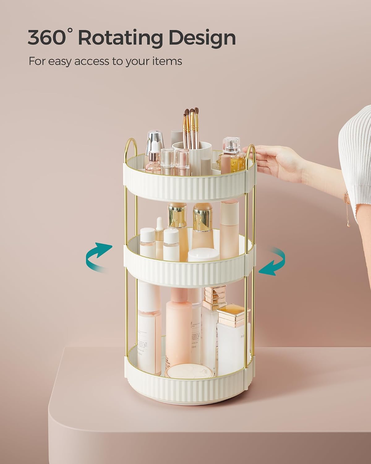 Detalle de SONGMICS Makeup Organiser 3-tier rotating