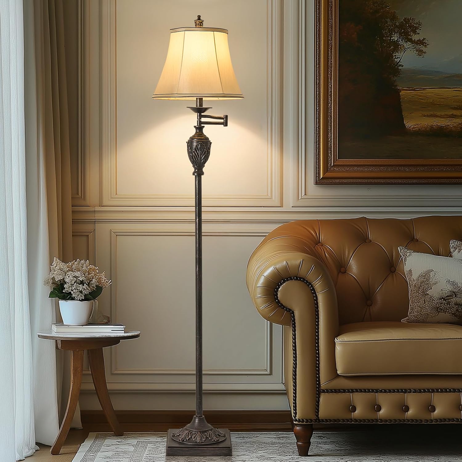 Thumbnail 1 de AIDENOEY HYFLOOR009 Traditional Floor Lamp, 350° Swing Arm, Antique Black