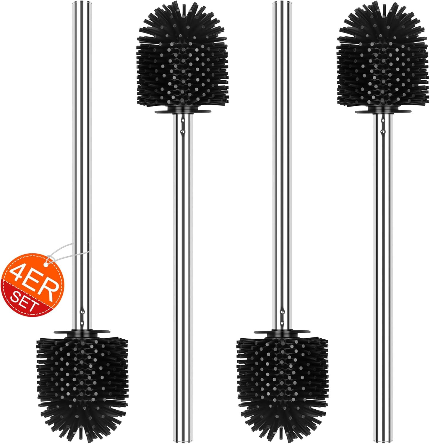 Thumbnail 6 de Einesin 4-Pack Toilet Brush Replacement Heads with Stainless Steel Handles (8cm diameter)