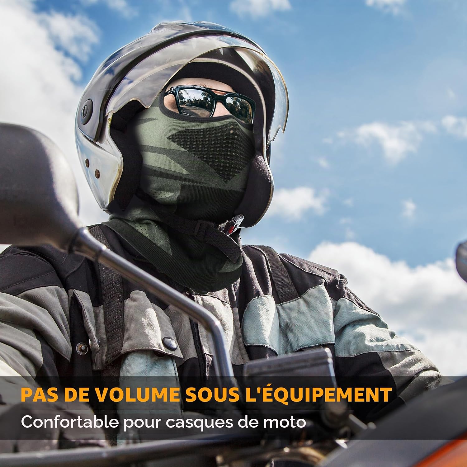 Detalle 1 de WTACTFUL balaclava voor onder de helm, ademend polyester-elastaan voor motor en fiets