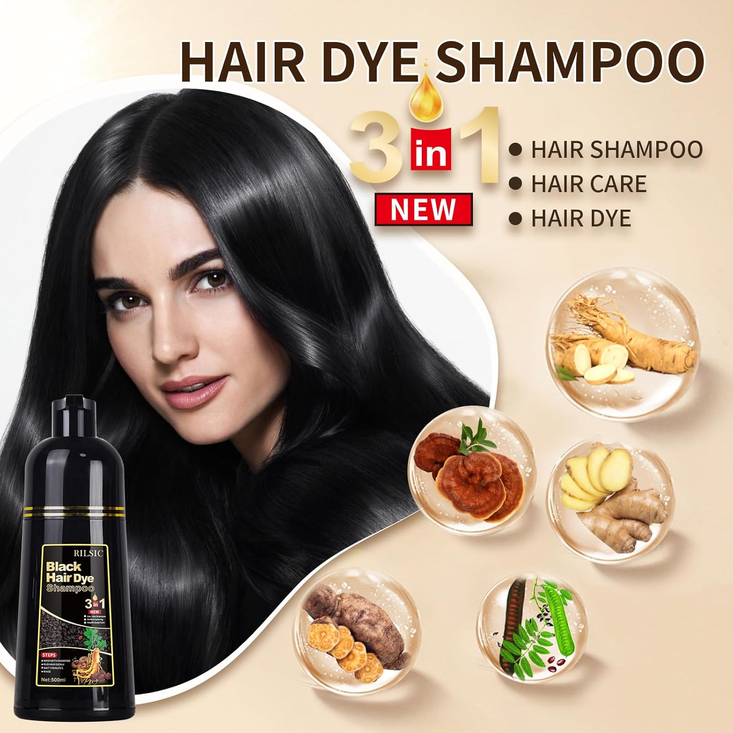 Thumbnail 2 de JELMOK Haarfärbeshampoo 500 ml 3in1 💇
